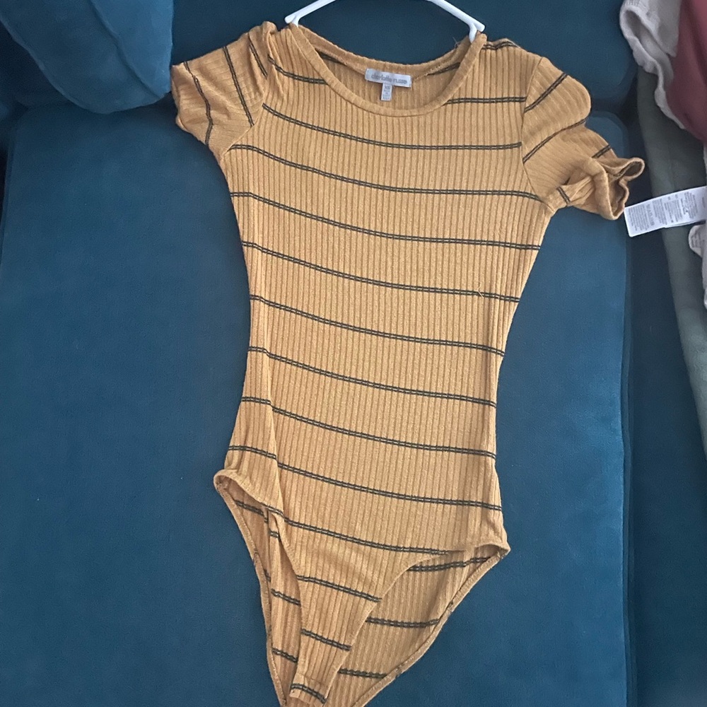 Charlotte Russe Yellow and Black Bodysuit One Piece